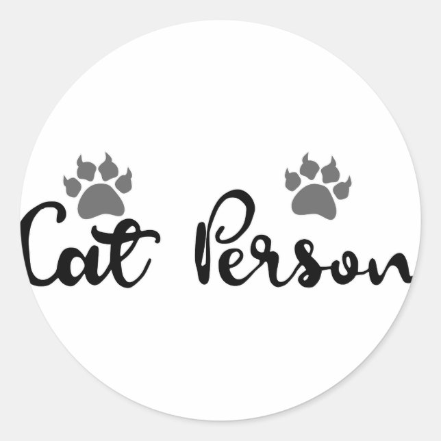 Sticker Rond Typographie d'une personne de chat (Devant)