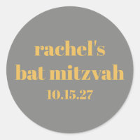 Typographie en gras gris jaune Bat mitzvah personn