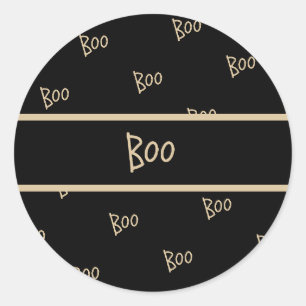 Sticker Rond Typographie Halloween boo