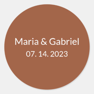 Sticker Rond Typographie minimaliste en terre cuite rouille Sim