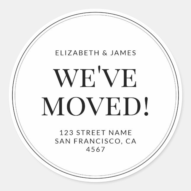 Sticker Rond Typographie moderne classique Nous avons évolué (Devant)