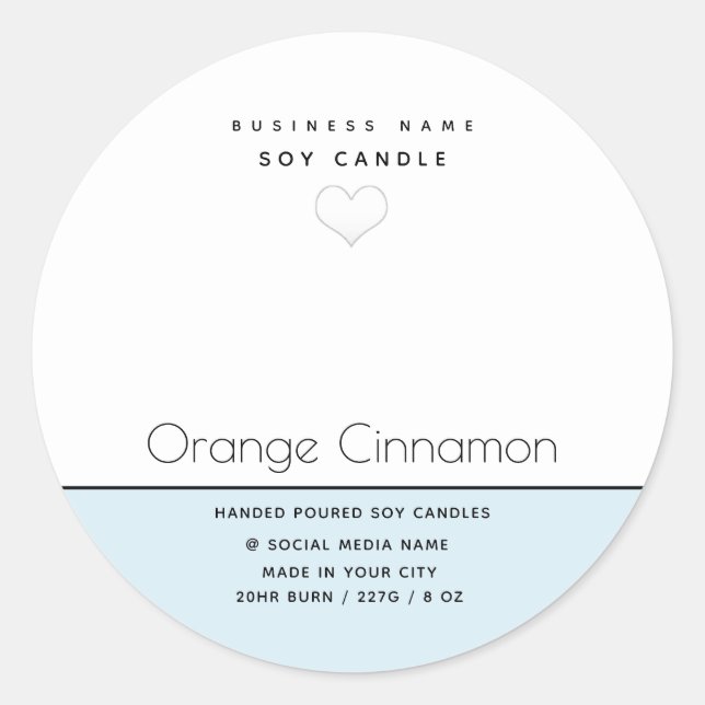 Sticker Rond Typographie moderne simple cl coeur blanc cl (Devant)