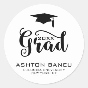 Sticker Rond Typographie Noire moderne - Graduation
