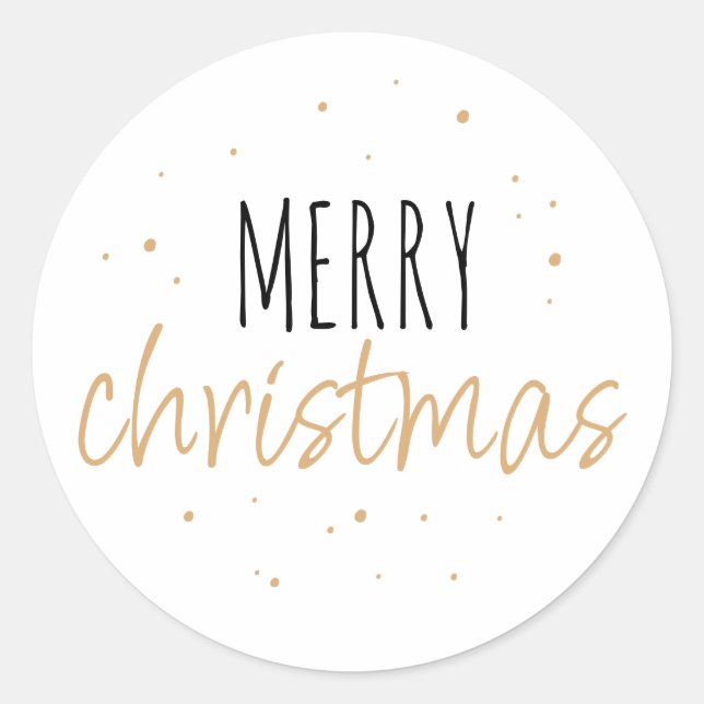 Sticker Rond Typographie or Joyeux Noël (Devant)