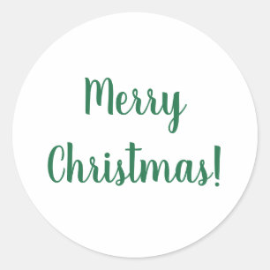 Sticker Rond Typographie verte et blanche minimaliste de Noël