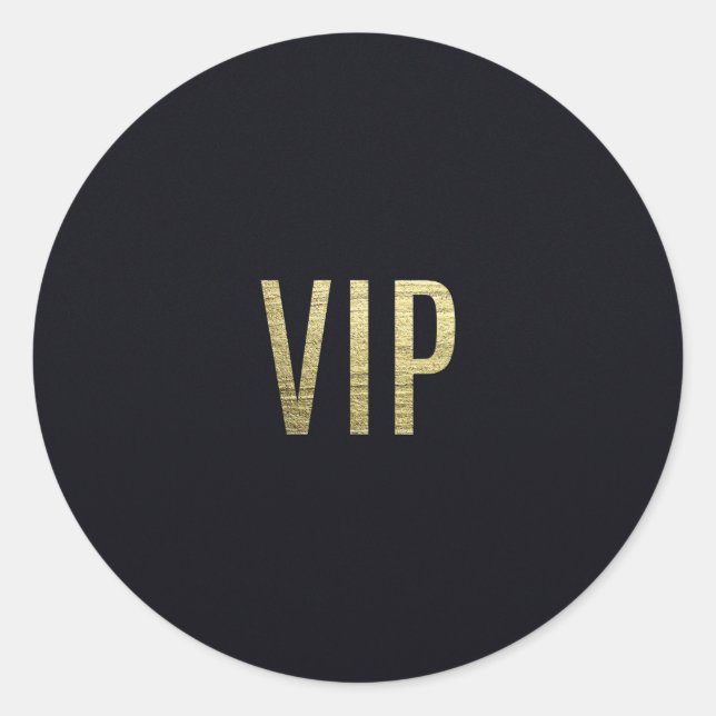 Sticker Rond Typographie "VIP" de Swanky Faux Gold Leaf (Devant)