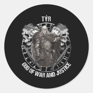Sticker Rond Tyr Dieux De Guerre Et Justice Viking Nordique Nor