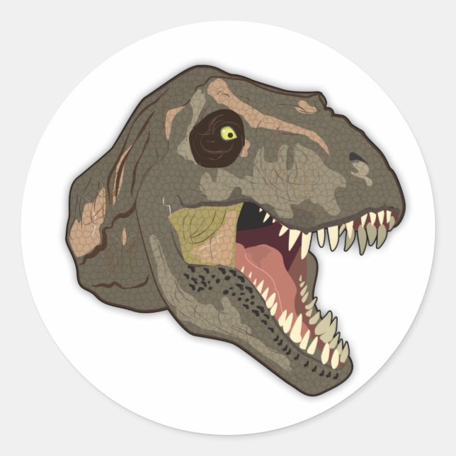 Sticker Rond Tyrannosaurus FRAPPES (Devant)