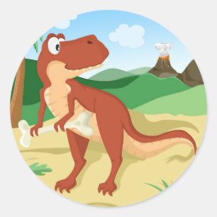 Sticker Rond Tyrannosaurus Rex
