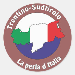 Sticker Rond Tyrol du Sud - Alto Adige -Italie - Italia Autocol