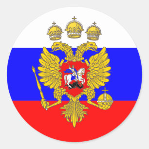 Sticker Rond Tzar de Muscovia, drapeau de la Russie