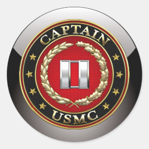 Sticker Rond U.S. Marines : Captain (capitaine d'usmc) [3D]