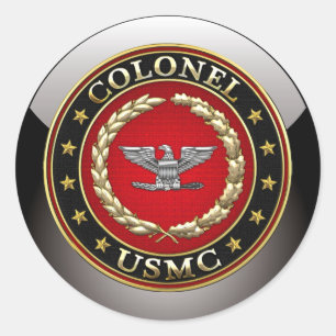 Sticker Rond U.S. Marines : Colonel (Col d'usmc) [3D]
