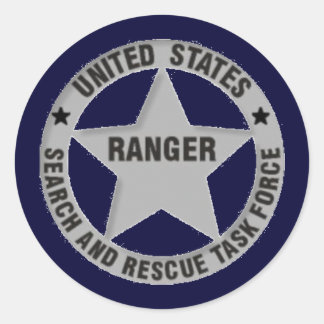Sticker Rond U.S. Recherche de garde forestière et groupe de