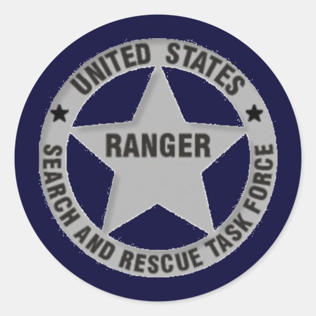 Sticker Rond U.S. Recherche de garde forestière et groupe de (Devant)
