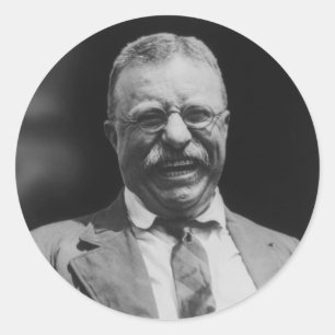 Sticker Rond U.S. Rire du Président Theodore Teddy Roosevelt