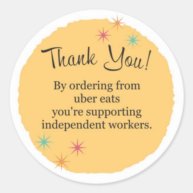 Sticker Rond Uber Mange Merci (Devant)