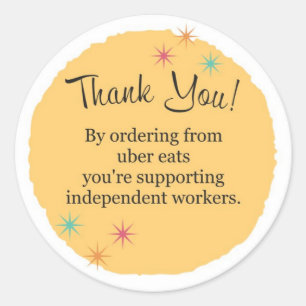 Sticker Rond Uber Mange Merci