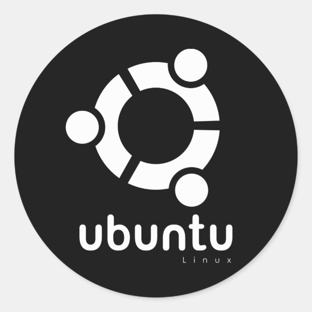 Sticker Rond Ubuntu Linux Open Source (Devant)
