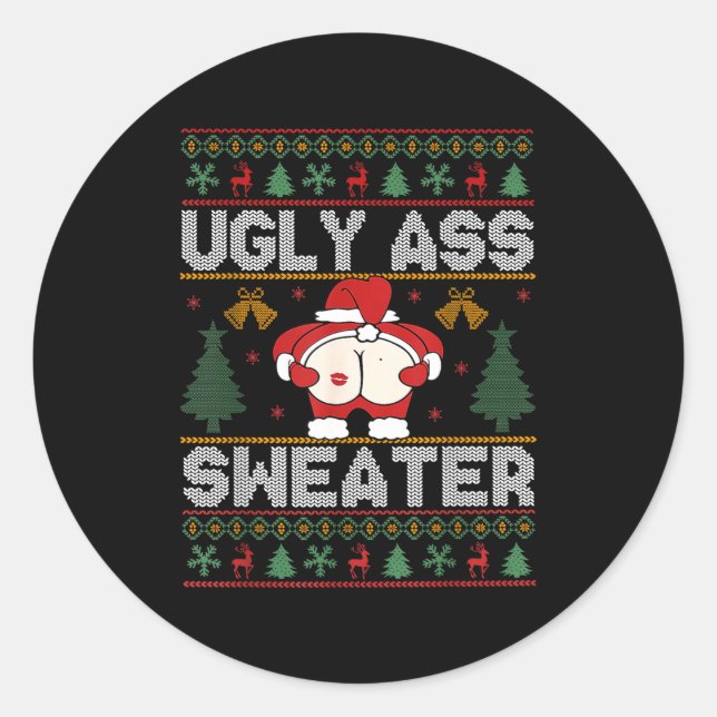 Sticker Rond Ugly Sweater Christmas  (Devant)