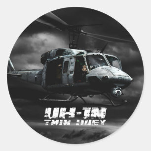 Sticker Rond UH-1N Twin Huey