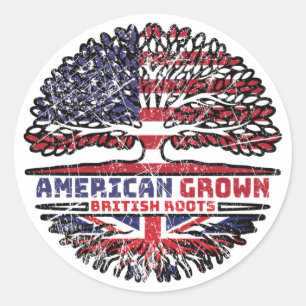 Sticker Rond Uk United Kingdom British US American USA United