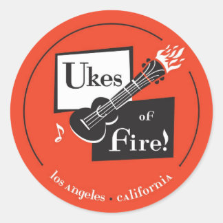 Sticker Rond Ukes of Fire ! Los Angeles