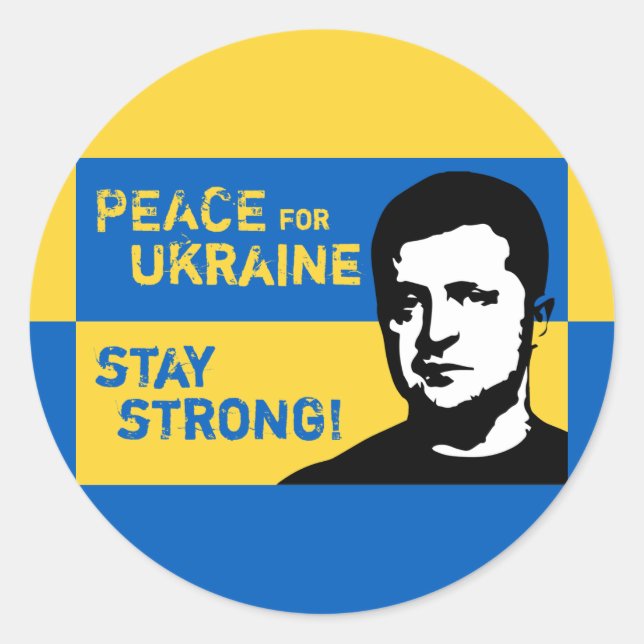 Sticker Rond Ukraine - arrêtez la guerre inutile ! (Devant)