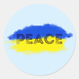 Sticker Rond Ukraine bleue et jaune Inspirations Paix pas de gu