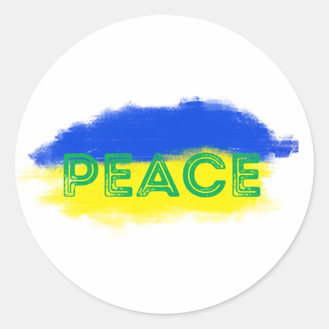 Sticker Rond Ukraine bleue et jaune Inspirations Paix pas de gu (Devant)