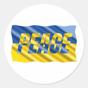 Sticker Rond Ukraine bleue et jaune Inspirations Paix pas de gu
