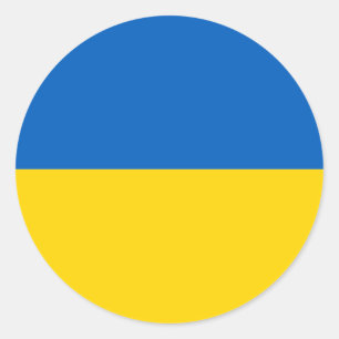 Sticker Rond Ukraine Drapeau bleu jaune Solidarité ukrainienne