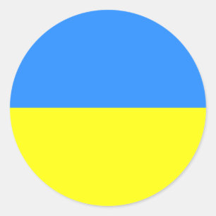 Sticker Rond Ukraine, Drapeau de l'Ukraine