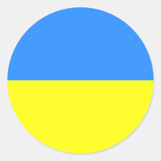 Sticker Rond Ukraine, Drapeau de l'Ukraine