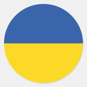 Sticker Rond Ukraine Drapeau, Ukraine Pays Cadeau Patriotique