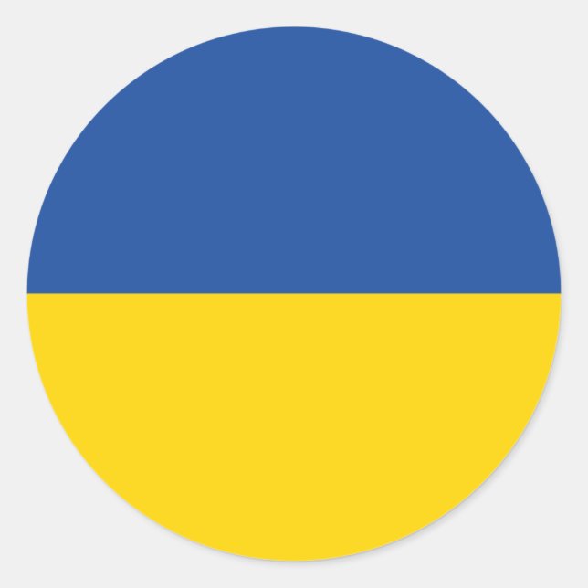 Sticker Rond Ukraine Drapeau, Ukraine Pays Cadeau Patriotique (Devant)
