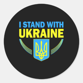 Sticker Rond Ukraine Flag I Stand With Ukraine Shirt Support Uk