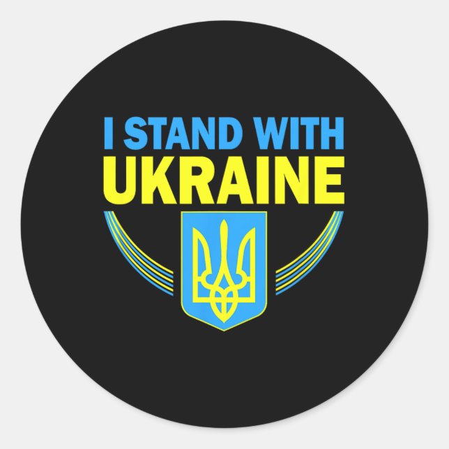 Sticker Rond Ukraine Flag I Stand With Ukraine Shirt Support Uk (Devant)