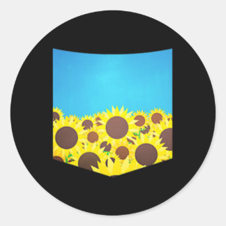 Sticker Rond Ukraine Flag Pocket Tee 