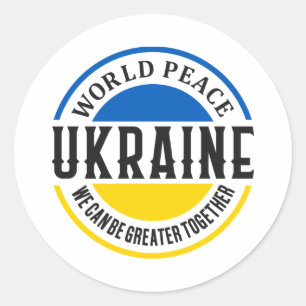 Sticker Rond Ukraine Russie Guerre Liberté Paix