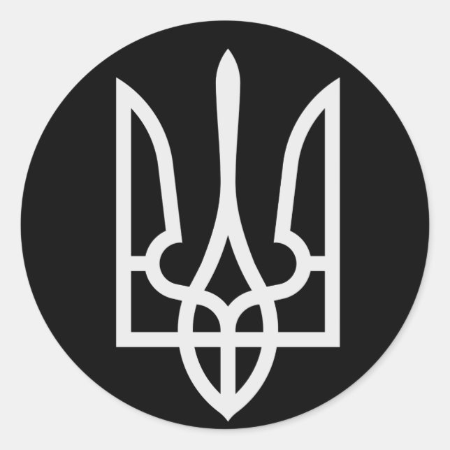 Sticker Rond Ukraine Tryzub (Devant)