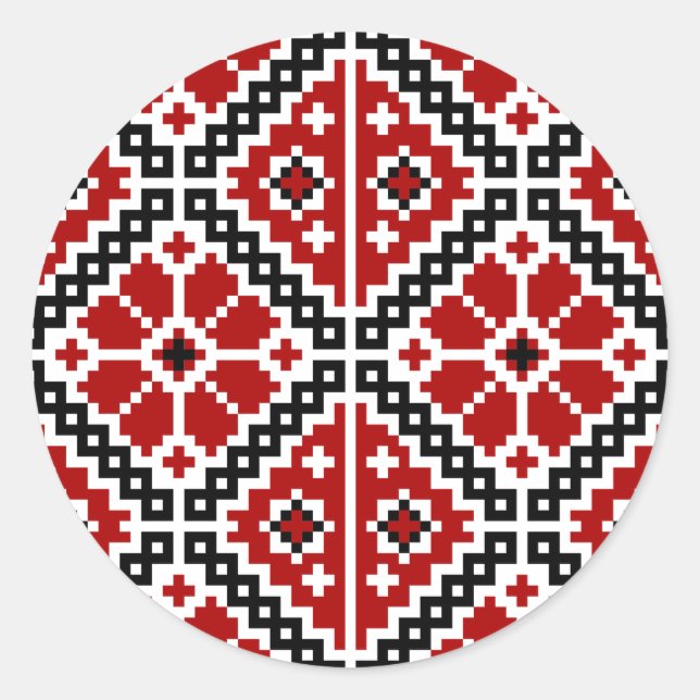 Sticker Rond Ukrainian embroidery (Devant)