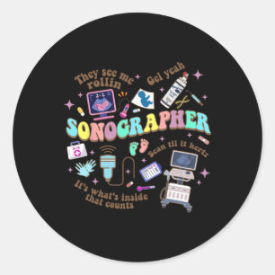 Sticker Rond Ultrasound Tech Sonographe Journée nationale des i