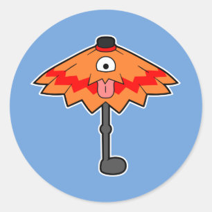 Sticker Rond Umbrella Yokai - Monster japonais Kasa-obake