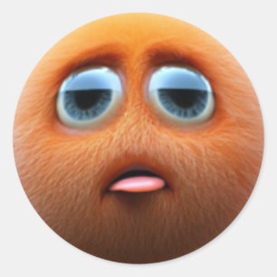 Sticker Rond Un adorable personnage de bal orange flou