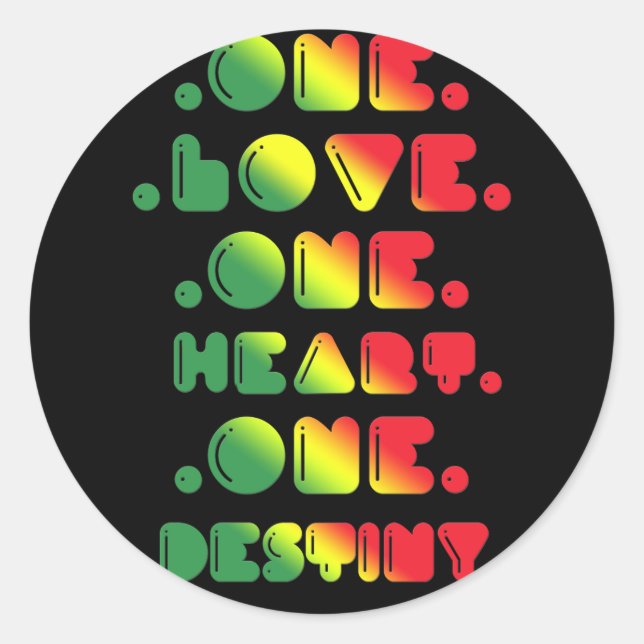 STICKER ROND UN AMOUR, UN COEUR, UN DESTIN. (Devant)