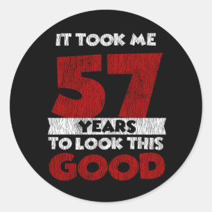 Sticker Rond Un Anniversaire de 57 ans m'a fait paraître bon 5