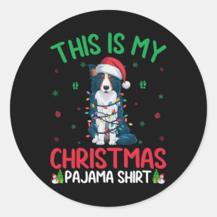 Sticker Rond Un arbre de Noël moche éclatent la frontière Père
