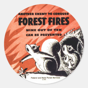 Sticker Rond Un autre ennemi à la conquête des feux de forêt Vi