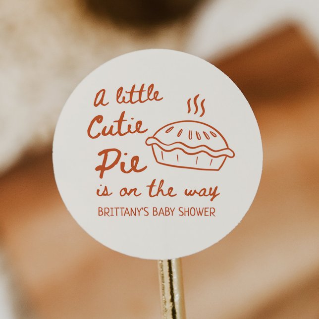 Sticker Rond Un Baby shower À Tarte Un Peu Cutie Favoriser (Créateur téléchargé)